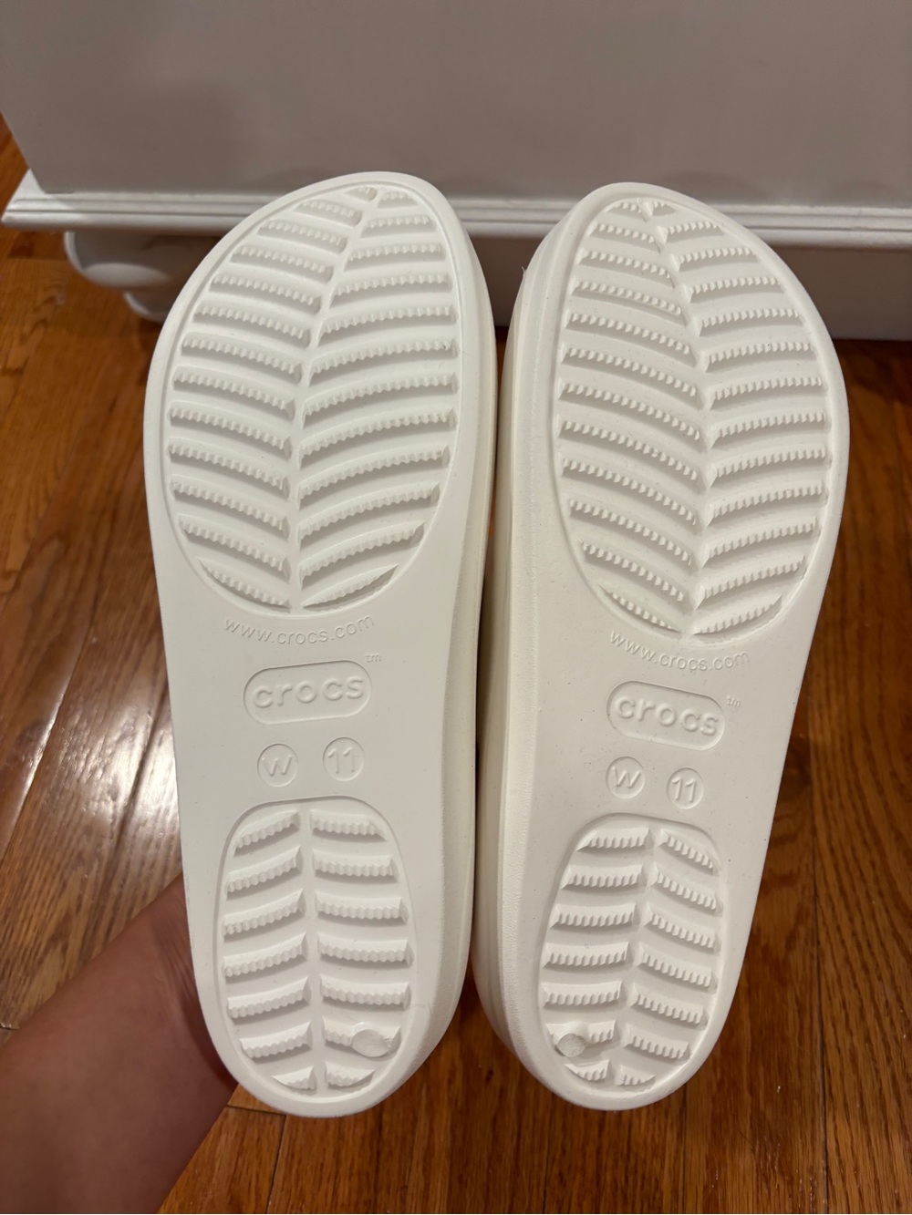 CROCS White Dual Strap Slide Sandals - Picture 3 of 4